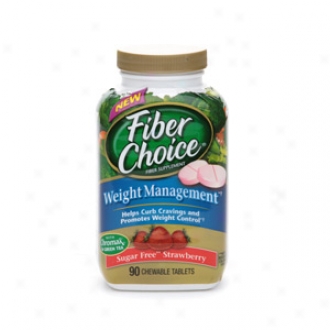 Fiber Choice Fiber Supplement, Weight Management, Sugar Free Strawberry Chewable Tablets