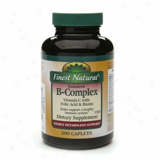 Finest Natural Balanced B-complex Vitamin C With Folic Acid & Biotin Supplement Caplets