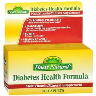 Finest Natural Diabetes Health Formula Multivitamin/multimineral Supplement Caplets