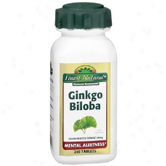 Finest Natural Ginkgo Biloba 60 Mg Dietary Supplement Tablets