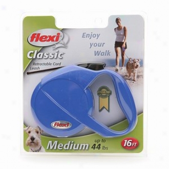Flexi Usa Classic Retractable Cord Leash, Medium Dogs Up To 44 Lbs, 16ft, Blue