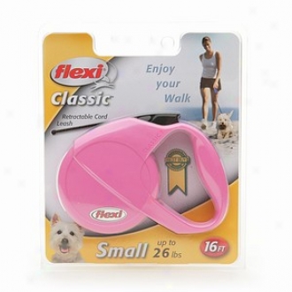 Flexi Usa Classic Retractable Cord Leash, Small Dogs Up To 26 Lbs, 16ft, Pink