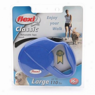 Flexi Usa Classic Retractable Tape Leash, Large Dogs Up To 110 Lbs, 16ft, Blue