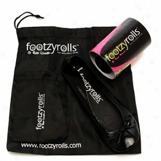 Footzyrolls The Rollable Shoe, Black As Night, Extra Small