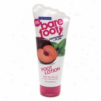 Freeman Bare Foot Softening Foot Lotion, Peppermint & Plum, Invigorating