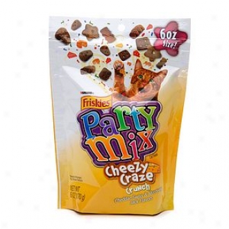 Friskies Party Mix Cheesy Craze Crunch Cheddar Switzer Monterey Jack Flavor6 Oz