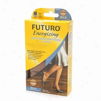 Futuro Energizing Ultra Sheer Pantyhose For Women Mild Medium Nude