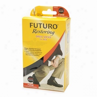Futuro Restoring Dress Socks For Men, Firm Big Black, Large