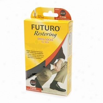 Futuro Restoring Dress Socks For Men, Firm Medium Black, Medium