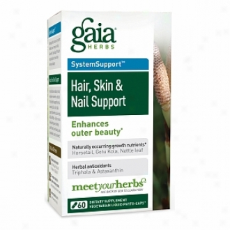 Gaia Herbs Skin & Nail Support With Gotu Kola, Vegetarian Liquid Phyto-caps