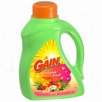 Gain Liquid Detergent, 2x Concentrated, Island Fresh, 32 Loada