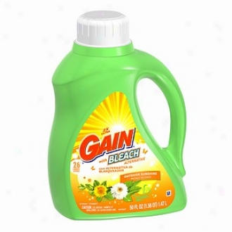 Gain Liquid Detergent, 2x Concentrated, W/ Bleach Alt, Outdoor Sunshine, 26 Loads