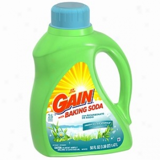 Gain Liquid Detergent, With Baking Soda, Fresh Water Sparkle, 26 Loads