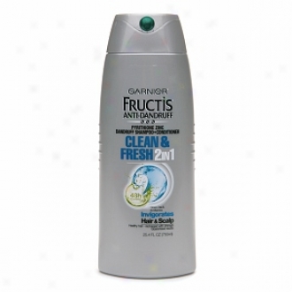 Garnier Fructis Haircare Anti-dandruff Shampoo + Conditioner 2 In 1, Clean & Fresh