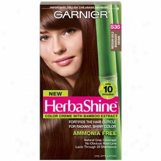 Garnier Herbashine Color Creme With Bamboo Extract, Medium Gold Mahogany Brown 535