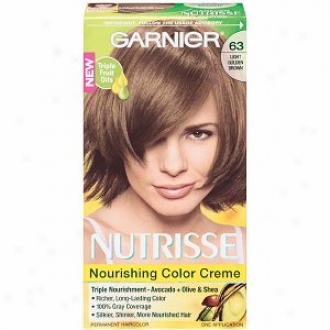 Garnier Nutrisse Level 3 Permanent Creme Haircolor, Brown Sugar 63