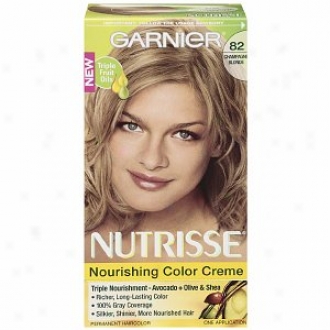 Garnier Nutrisse Level 3 Permanent Creme Haircolor, Champagne Blonde 82 (champagne Fizz)