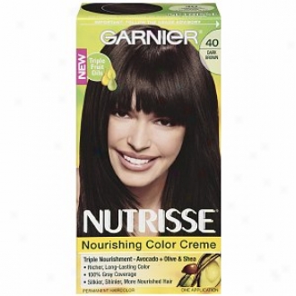 Garnier Nutrisse Level 3 Permanent Cteme Haircolor, Dark Brown 40 (dark Chocolate)