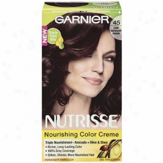 Garnier Nutrisse Level 3 Permanent Crrme Haircolor, Dark Mahogany Brown 45 (cjnnamon Stick)