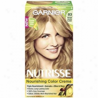Garnier Nutrisse Level 3 Permament Creme Haircolor, Medium Golden Blonde 83 (cream Soda)