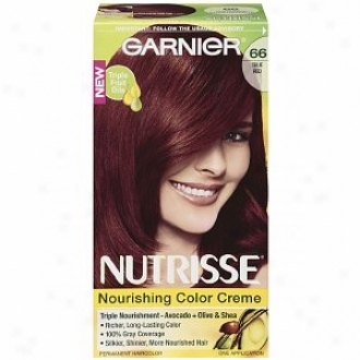 Garnier Nutrisse Level 3 Permanent Creme Haircolor, True Red 66 (pomegranate)