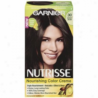 Garnier Nutrisse Nourishing Tinge Creme Wkth Fruit Oil Concentrate, Darkest Brown 30 (sweet Cola)