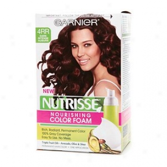 Garnier Nutrisse Nourishing Color Foam Permanent Haircolor, Dark Intense Auburn 4rr