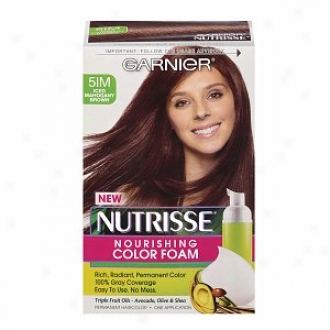 Garnier Nutrisse Nourishing Color Foam Permanent Haircolor, Iced Mahogany Brown 5im