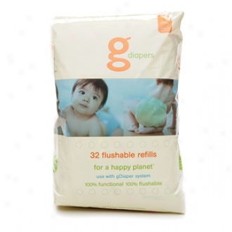 Gdiapers Flushable Diapers Refills, Medium/large, 32 Ea