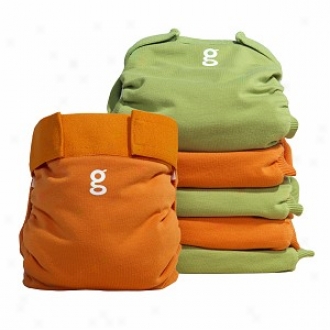 Gdiapers Small  Gpants Everyday G's, 6-pack, Great Orange & Guppy Lawn, Comprehensive