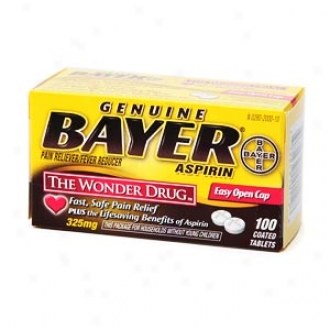 Genuine Bayer Aspirin Pain Reliever, 325mg Tablets, Easy Open Cap