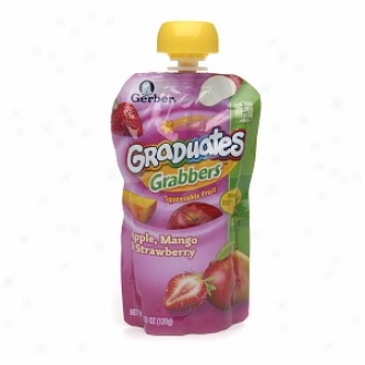 Gerber Graduates Grabbers, Squeezable Fruit &V eggies, Apple Mango Strawberry