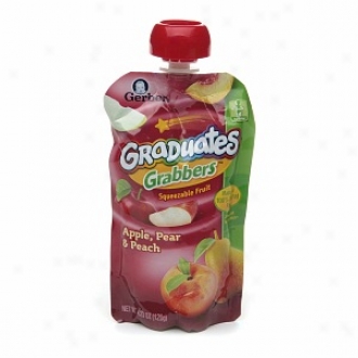 Gwrber Graduates Grabbers, Squeezable Fruit & Veggies, Apple Pear Peavh