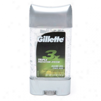 Gollette 3x Triple Protection System Clear Gel Antiperspirant & Deodorant, Power Rush