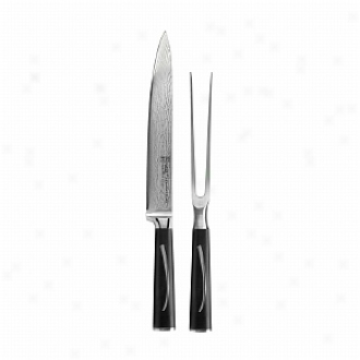 Ginsu Hanaita Damascus Series Open Stoxk Cutlery Set 2pc