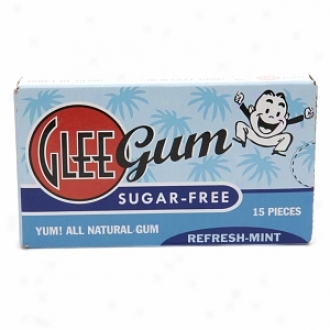 Glee Gum Sugar-free Chewing Gum, 12 Packs, Refresh-mint