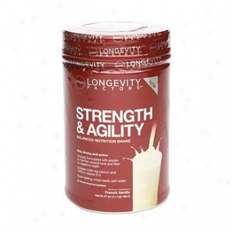 Gnc Longevity Factoes Strength & Agility, Balanced Nutrition Shake, French Vanilla
