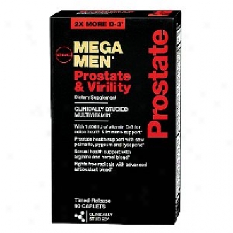 Gnc Men's Mega Men Prostate & Virility Multivitamin, Timed Release Caplets