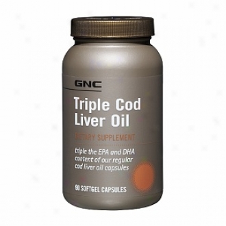 Gnc Triple Cod Liver Oil, Softgel Capsules