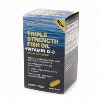 Gnc Triple Strength Fish Oil + Vitamin D3, Softgels