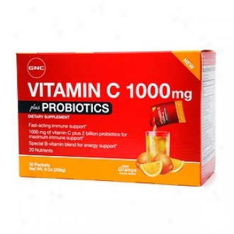 Gnc Vitamin C 1000mg Plus Probiotics, Packets, Juicy Orange