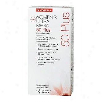 Gnc Women's Ultra Meega 50 Plus Multivitamin, Timed Release Caplets