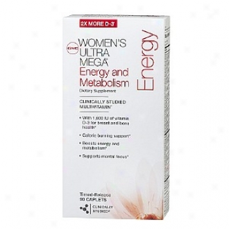 Gnc Women's Ultra Mega Energy & Metabolism Multivitamin, Timed-release Caplets