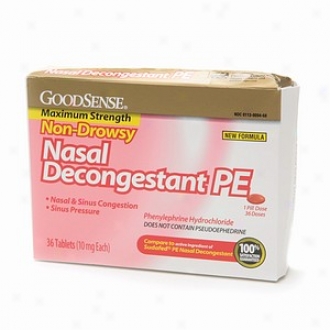 Good Sense Nasal Decongestant Pe, Phenylephrine Hcl Tablets, 10mg