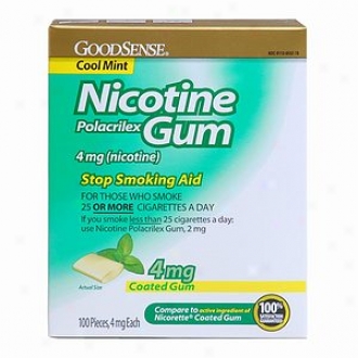 Good Sense Nicotine Polacrilex Coated Gum, 4mg, Cool Mint