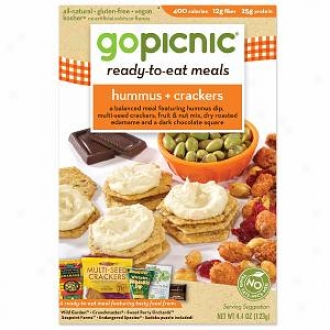 Gopicnic Ready-to-eat Meal (6 Boxes), Hummus + Crackers