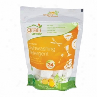 Grabgreen Automatic Dishwashing Detergent Bag, 24 Loads, Tangerine With Lemongrass