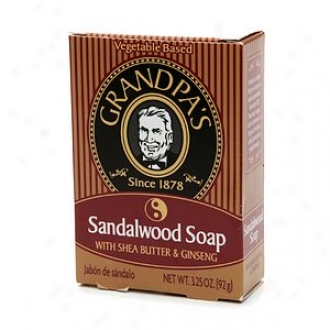 Grandpa's Sandalwood Soap With Shea Butter And Ginseng, Sahdalwood Sopa