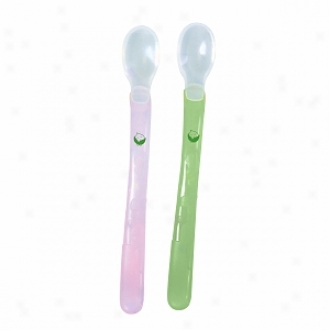 Green Sprouts Silicone Feeding Spoons, 3-12 Months+, For Girls