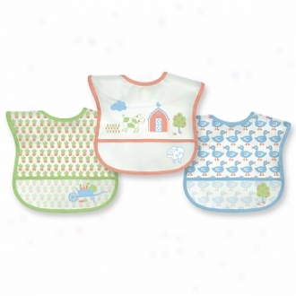 Flourishing Sprouts Waterproof Bibs, 6-12 Months+, Assorted Farm Desigs